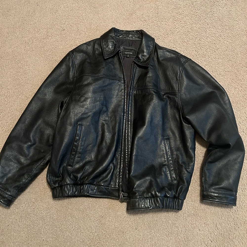 Black leather jacket